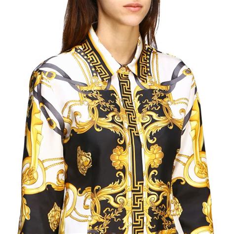 versace silk baroque white shirt